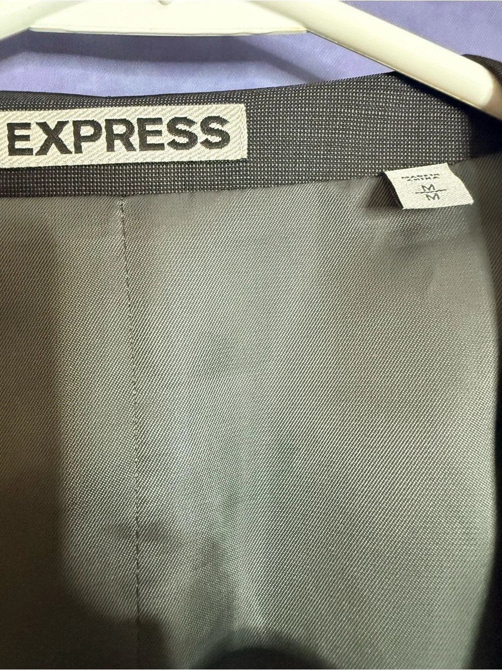 Express Men's Dark Charcoal Gray Tailored Vest